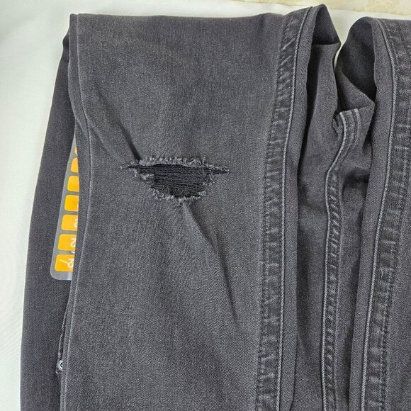 Seven7 Size 12 TummyLess High Rise Skinny Jeans Black Distressed Stretch NWT - Picture 11 of 16